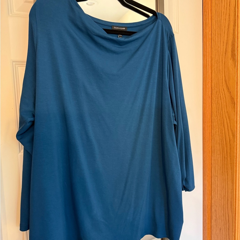 Eileen Fisher Deep Blue Long Sleeve Top